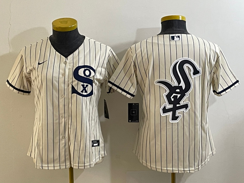 Youth Chicago White Sox Cream Team Big Logo Stitched Jersey 01